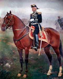 Portrait équestre de Porfirio Diaz (1828-1915), révolutionnaire et président mexicain
