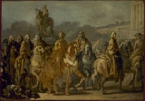 Inauguration de la statue de Louis XV, sur la place du même nom, par le corps de la Ville de Paris, 20 juin
