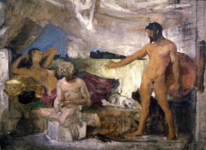 Guerre de Troie : Achille et Priam, roi de Troie, vers 1850