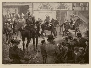 Les Gardes de la Vie arrivant à leurs nouvelles casernes à Hyde Park, Londres