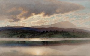Coucher de soleil sur Esthwaite Water (aquarelle)