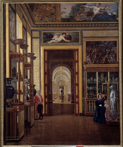 La salle des bijoux au Louvre et enfilade des salles Charles X