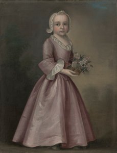 Petite Fille Tenant des Fleurs (attribué à Joseph Badger) - Joseph Badger