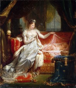 Impératrice Marie-Louise avec le roi de Rome endormi