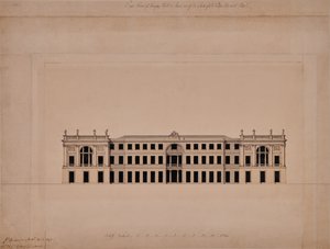 Façade est de Langley Hall dans le Kent - Joseph Bonomi