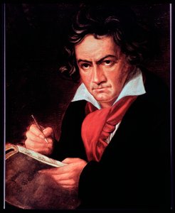 Portrait du compositeur allemand Ludwig van Beethoven écrivant Missa solemnis