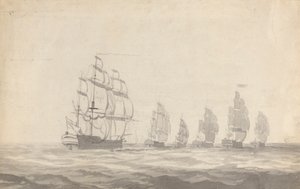 Six cuirassés virant de bord par gros temps - Joseph Cartwright