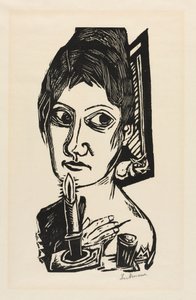 Femme avec une bougie - Joseph Charles Marin