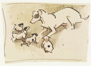 Fox Terrier et chiots