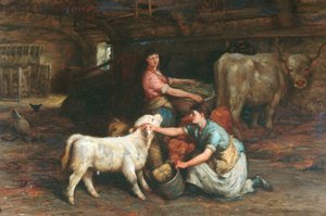 Nourrir les veaux - Joseph Denovan Adam