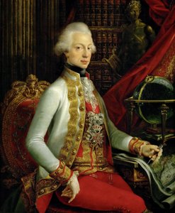 Allemand : Großherzog Ferdinand III. (1769-1824), Sohn von Leopold II, in seiner Bibliothek sitzend, Kniestück Portrait de Ferdinand III, archiduc d