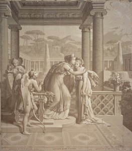 Motif de papier peint avec Cupidon et Psyché, 1815 - Joseph Dufour