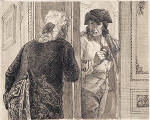 Deux hommes en costume rococo
