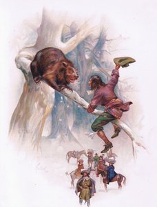 Alors il commença à sauter et à secouer la branche à laquelle l