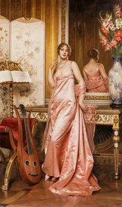 Une dame élégante dans un intérieur