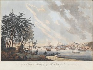 Vue de la ville et du port de Halifax depuis Dartmouth Shore, 1781