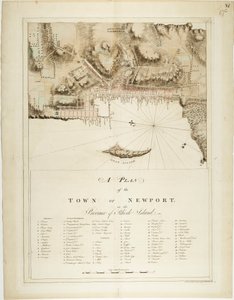 Plan de la ville de Newport dans la province de Rhode Island