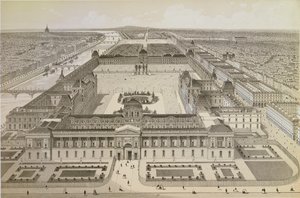 Vue du Louvre et des Tuileries, c.1850 - Joseph Gabriel Aubrun