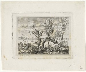 Paysage avec saules têtards - Joseph Hartogensis