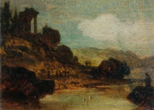 Paysage avec ruine - Joseph Hasslwander