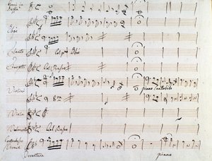 Première page de la partition musicale du menuet dans Armida par J Haydn (1784) - Joseph Haydn