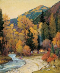 Camp apache dans le canyon de Hondo - Joseph Henry Sharp