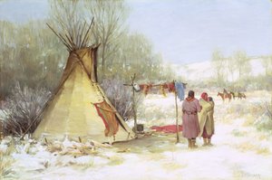 Indiens retournant à un camp d