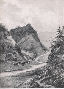 Afghanistan : La marche de la colonne de Kaboul vers Khandahar, août 1880, illustration de British Battles on Land and Sea, 1915
