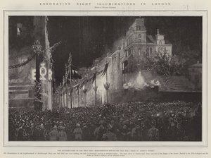 Illuminations de la nuit du couronnement à Londres