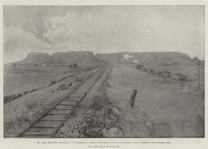 De Aar, montrant le chemin de fer vers Kimberley, avec Tafelberg au loin, à environ trente-cinq miles - Joseph Holland Tringham