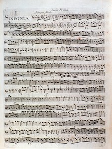 Page de partition musicale de la Symphonie en ut majeur par Pleyel