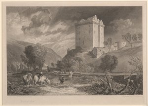 Château de Borthwick (Provincial Antiquities and Picturesque Scenery of Scotland), gravé par Henry Le Keux (1775-1851)