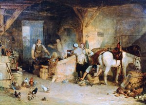 Un forgeron de campagne disputant le prix du fer..., c1807