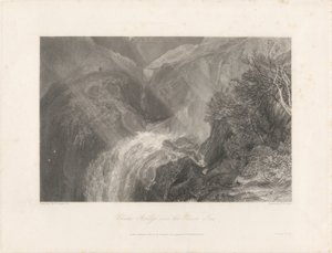 Pont suspendu sur la rivière Tees, 1838 (eau-forte et gravure) - Joseph Mallord William Turner