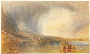 Flüelen, depuis le lac de Lucerne, 1845