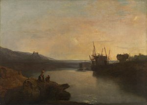 Château de Harlech, depuis Tygwyn Ferry, crépuscule d