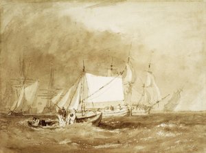 Scène de navigation, avec des pêcheurs, vers 1815-20