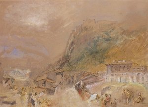 La Bastille à Grenoble, depuis le village de La Tronche, c.1836