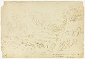 La chute de la rivière Tumble (recto); Vue de Fastraly (verso) - Joseph Mallord William Turner