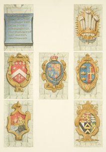 Blasons sur la Chaire en Pierre de la Cathédrale de Bristol