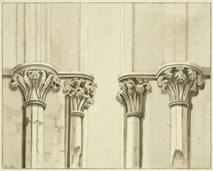 Quatre chapiteaux près de la porte de la sacristie de Saint-Marc - Joseph Manning