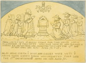 Laiton de Gibbes fixé au Mur près de la Porte Sud de St James - Joseph Manning