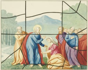 Vitrail dans St Mark - Christ et Marie-Madeleine - Joseph Manning