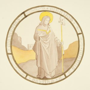 Vitrail dans la fenêtre de la chapelle privée du palais épiscopal : Saint Matthieu