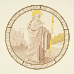 Vitrail dans la chapelle privée du palais épiscopal : Saint Thomas