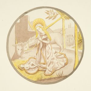 Vitrail dans la chapelle privée du palais épiscopal : La Nativité