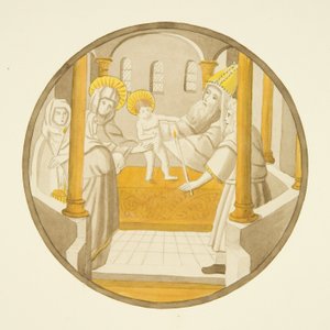 Vitrail dans la chapelle privée du palais épiscopal : La Présentation au Temple - Joseph Manning