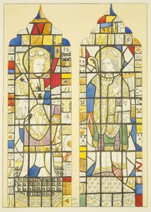 Vitrail dans la fenêtre au-dessus du Monument de Canynges à St Mary Redcliffe