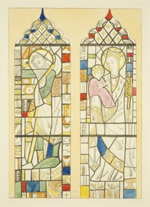 Vitrail dans la fenêtre au-dessus des fonts baptismaux de St Mary Redcliffe