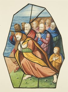 Vitraux, probablement montrant les disciples à la mer de Galilée, Saint-Michel - Joseph Manning